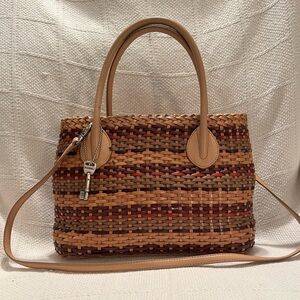 FOSSIL Vintage Leather Woven Purse